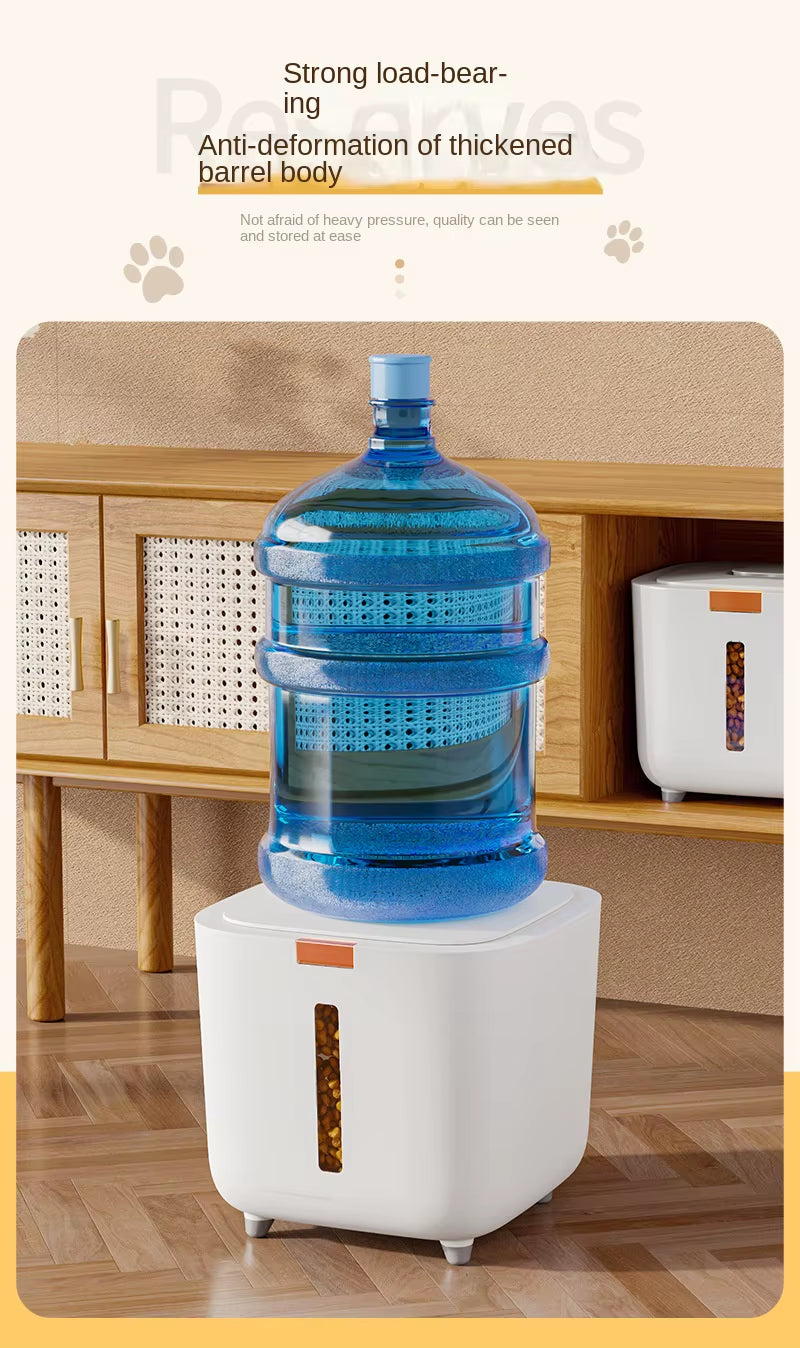 Pet Food Storage Barrel Large Storage Barrel Food Sealed Moisture-Proof Cat Food Barrel Storage Cat Food Dog Food Barrel Catbowl