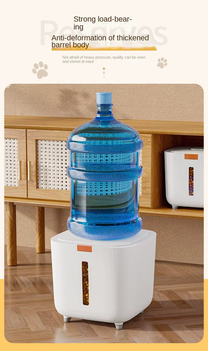 Pet Food Storage Barrel Large Storage Barrel Food Sealed Moisture-Proof Cat Food Barrel Storage Cat Food Dog Food Barrel Catbowl