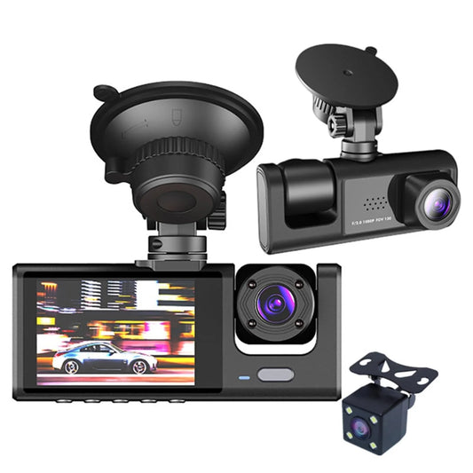 Dual Dash Cam with Front and Rear 1080P HD Cameras, Night Vision, Loop Recording, G-Sensor, 3.0 Inch LCD Display
